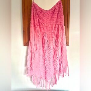 Naeem Khan Silk Fringe Layered Skirt